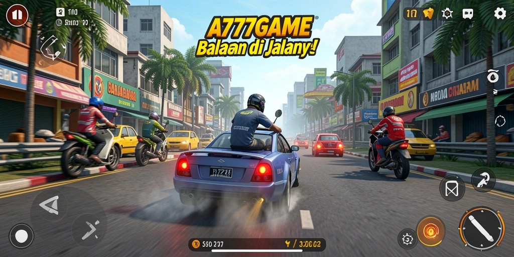 Gameplay Racing A777GAME yang mendebarkan dan penuh aksi.