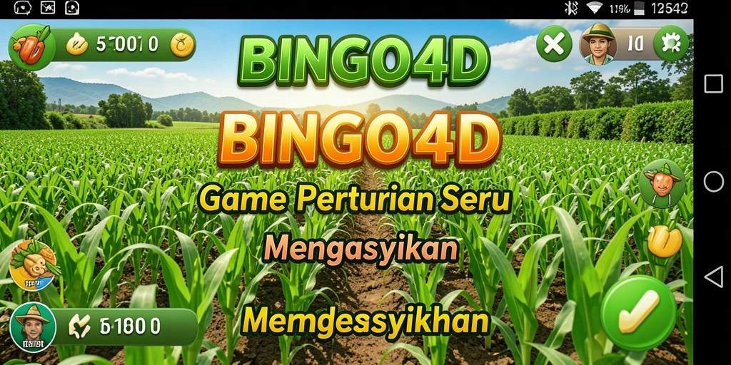 Tampilan gameplay unik BINGO4D dengan pertanian dan peternakan yang interaktif.