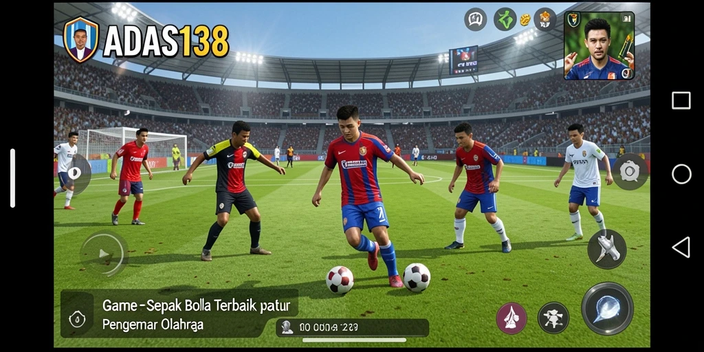 Tampilan permainan seru di CADAS138 dengan aksi pertandingan sepak bola.