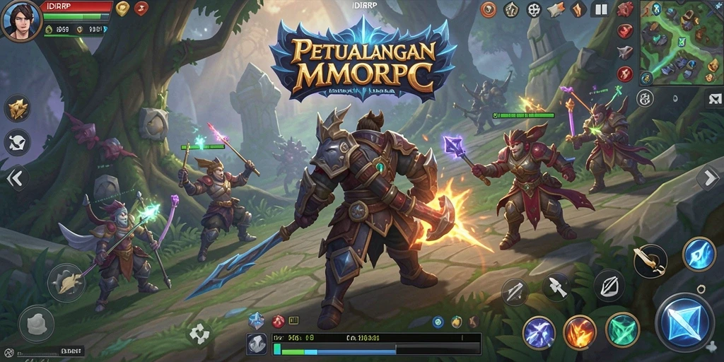 Gambaran gameplay mendebarkan dalam dunia MMORPG.