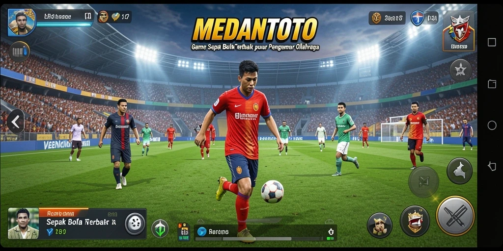 Tampilan gameplay mendebarkan dalam game sepak bola MEDANTOTO.