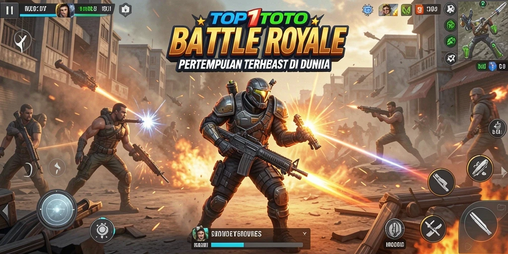 Gameplay intens dan mendebarkan dalam TOP1TOTO Battle Royale.